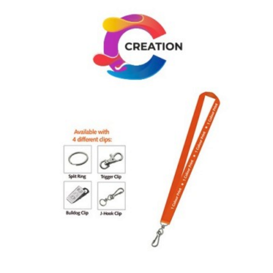 Creation Flat Polyester Lanyard J-Hook 10mm
