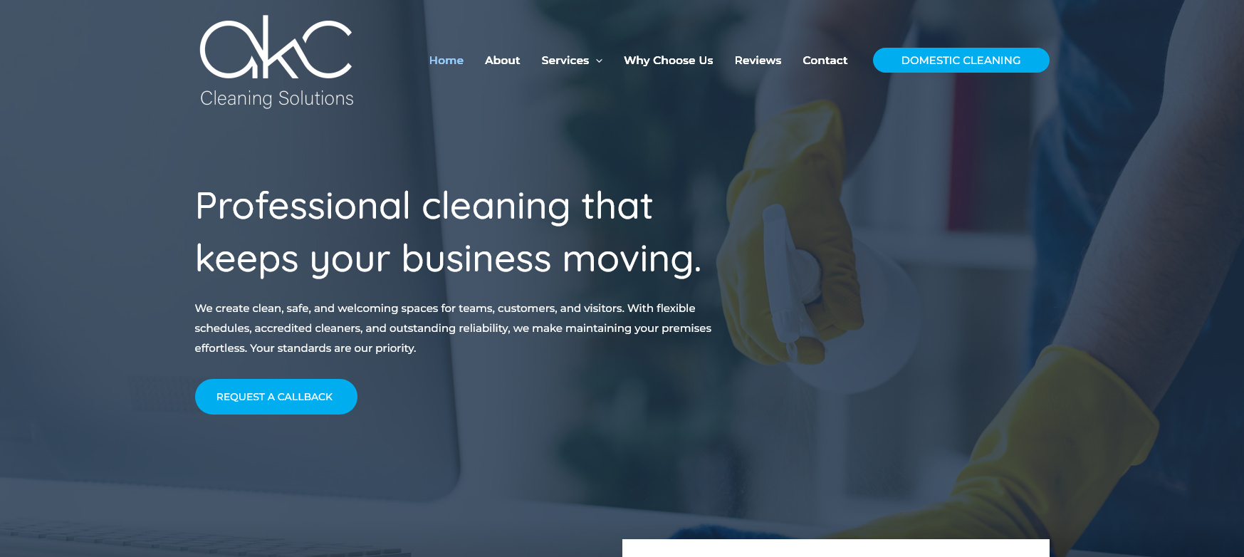 AKC Cleaning Solutions Website Screenshot 001