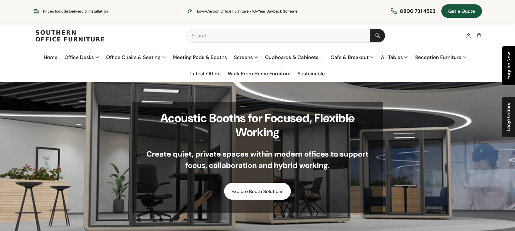 Southern Office Furniture Website Screenshot 001