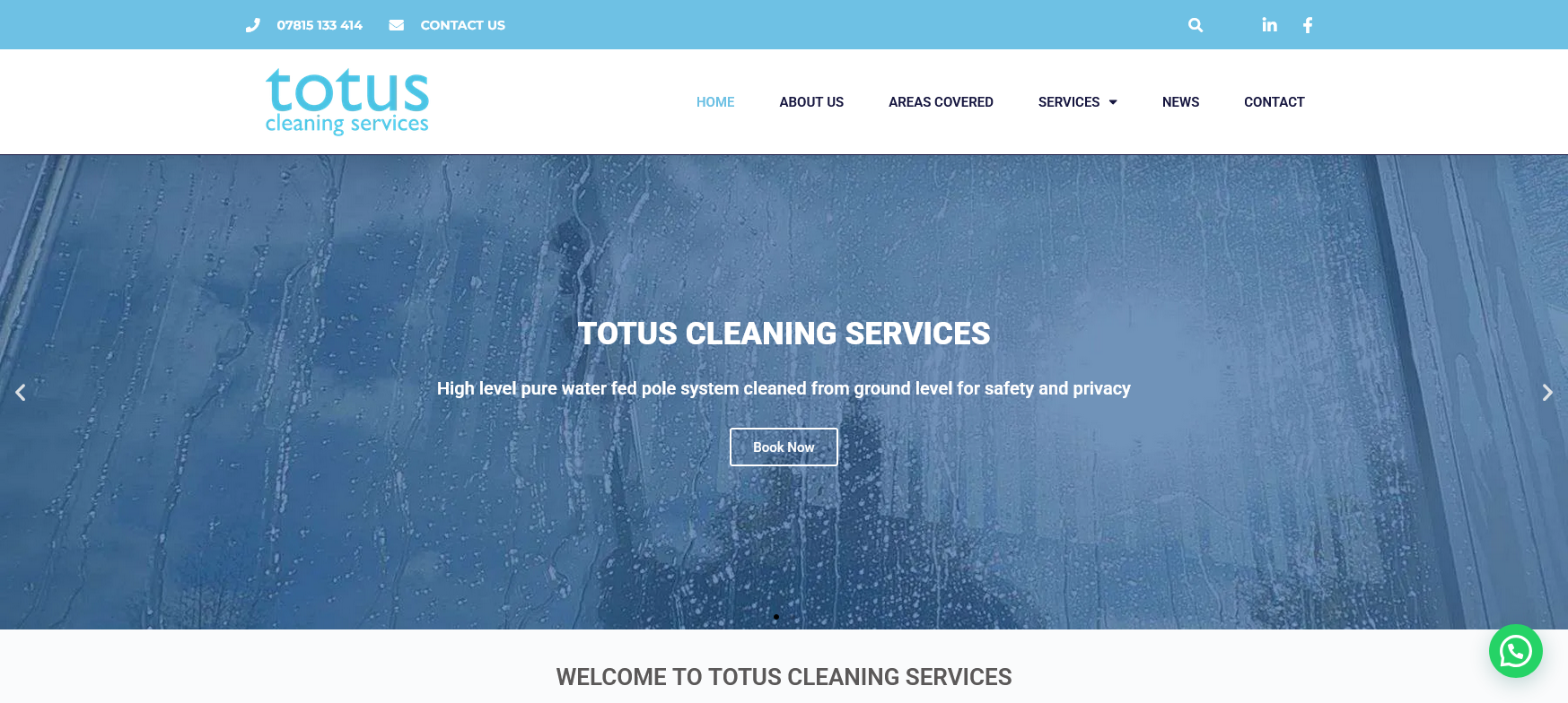 Totus Cleaning Services Website Screenshot 001