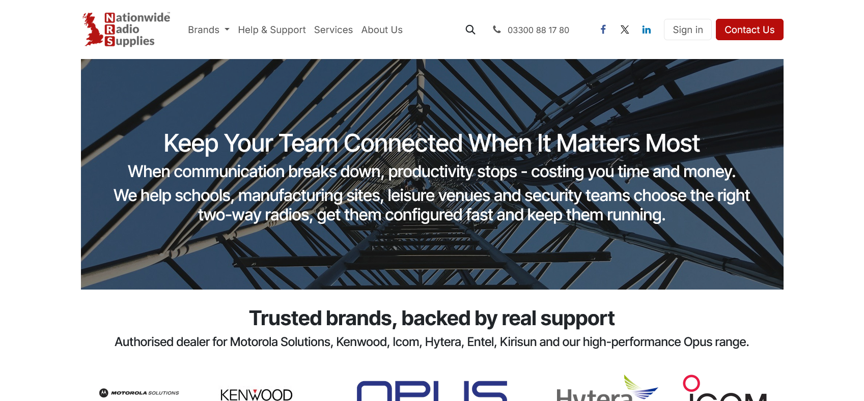 Nationwide Radio Supplies Website Screenshot 001