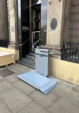 EVO200 Inclined Platform Stair Lift - The Cutlers' Hall