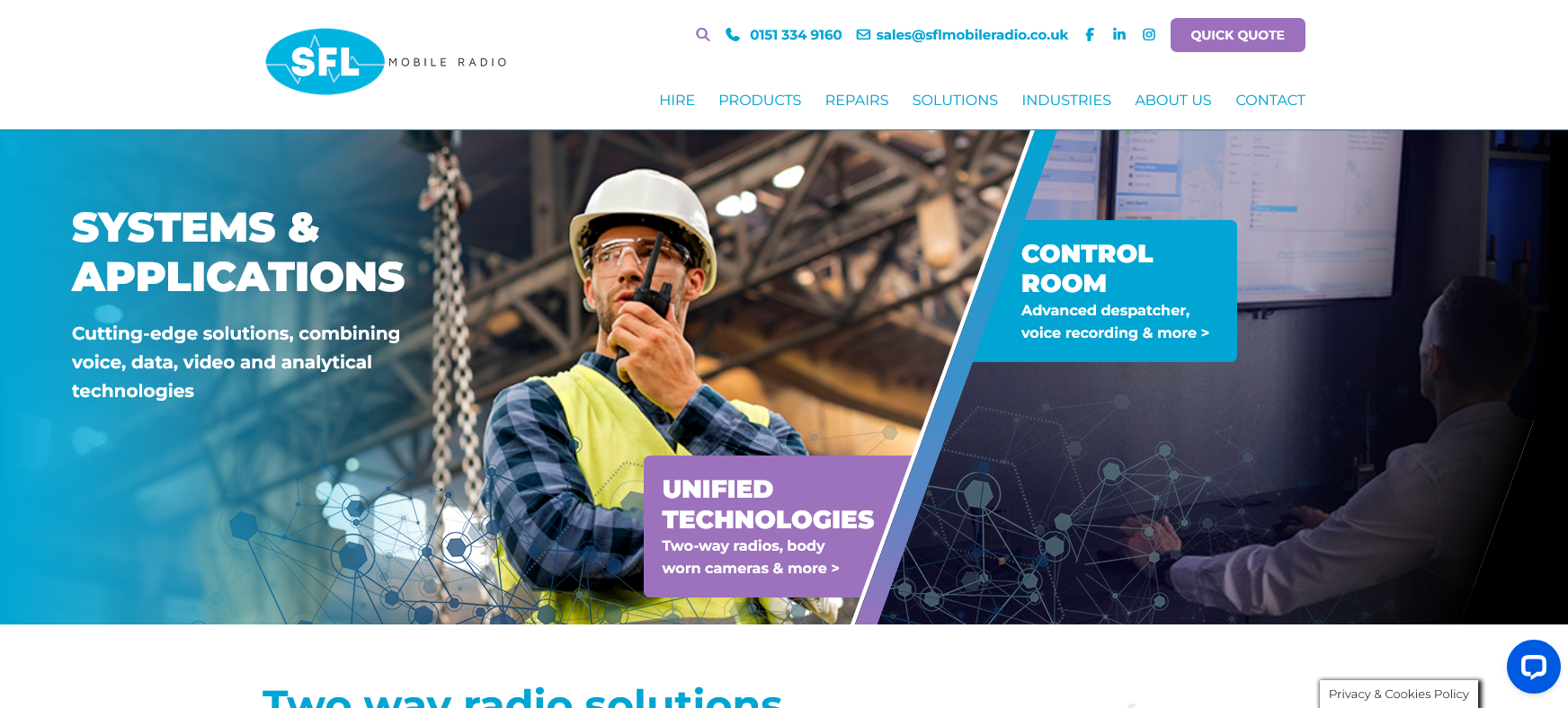 SFL Mobile Radio Ltd Website Screenshot 001