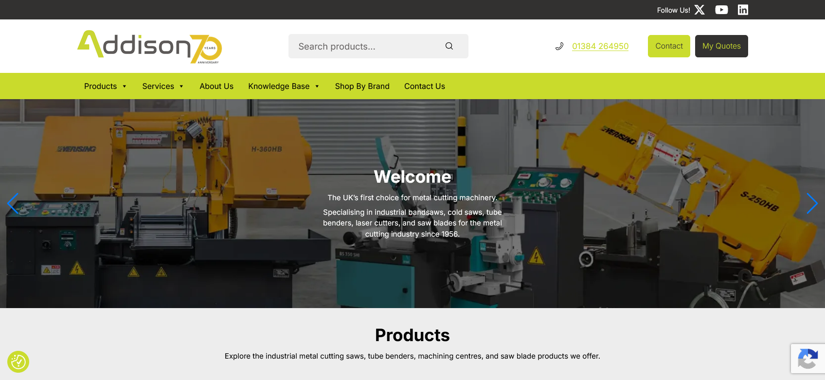 Addison Saws Ltd Website Screenshot 001