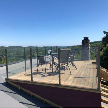 Alulock Anthrocite Glass Balustrades with Posts