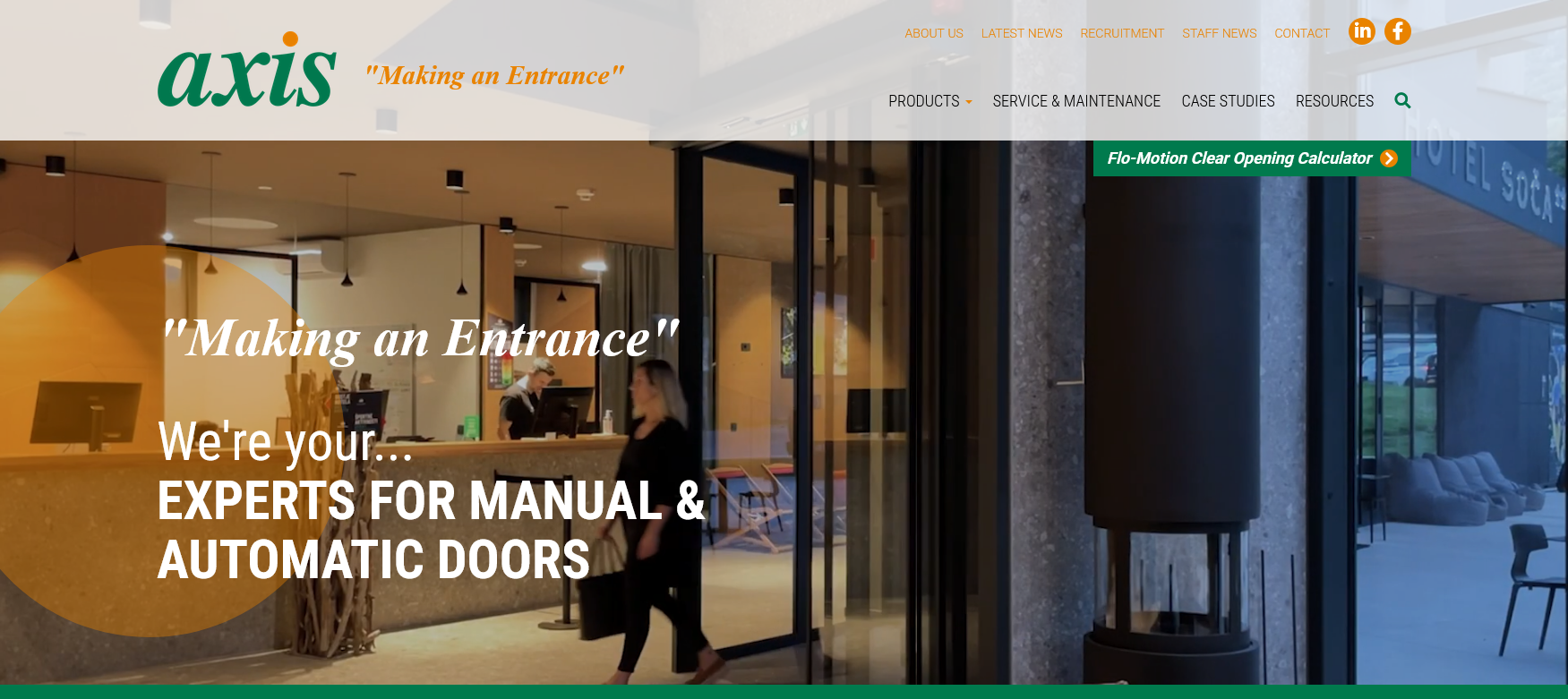 AXIS Entrance Systems Ltd Website Screenshot 001