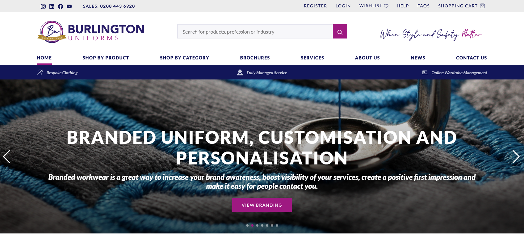 Burlington Uniforms Ltd Website Screenshot 001