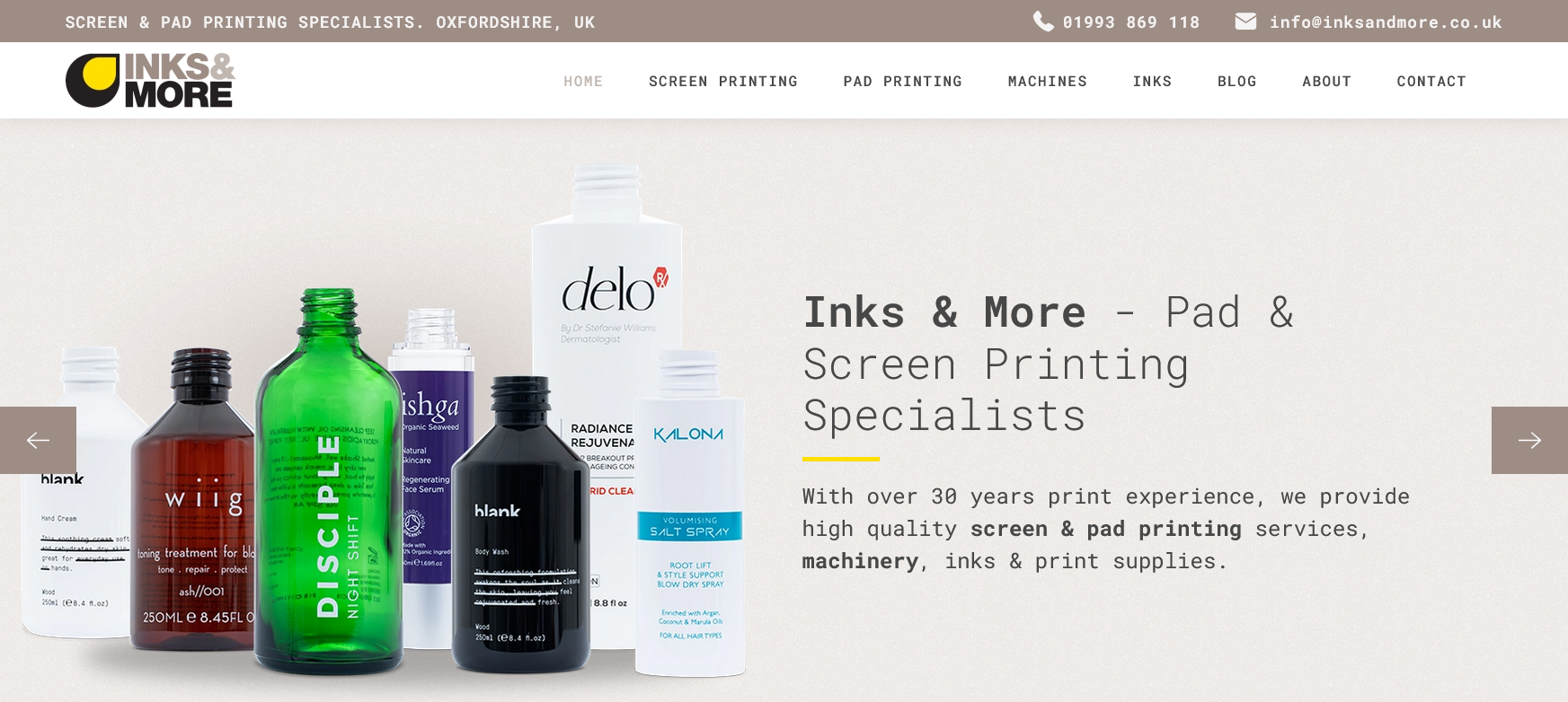 Inks & More Website Screenshot 001