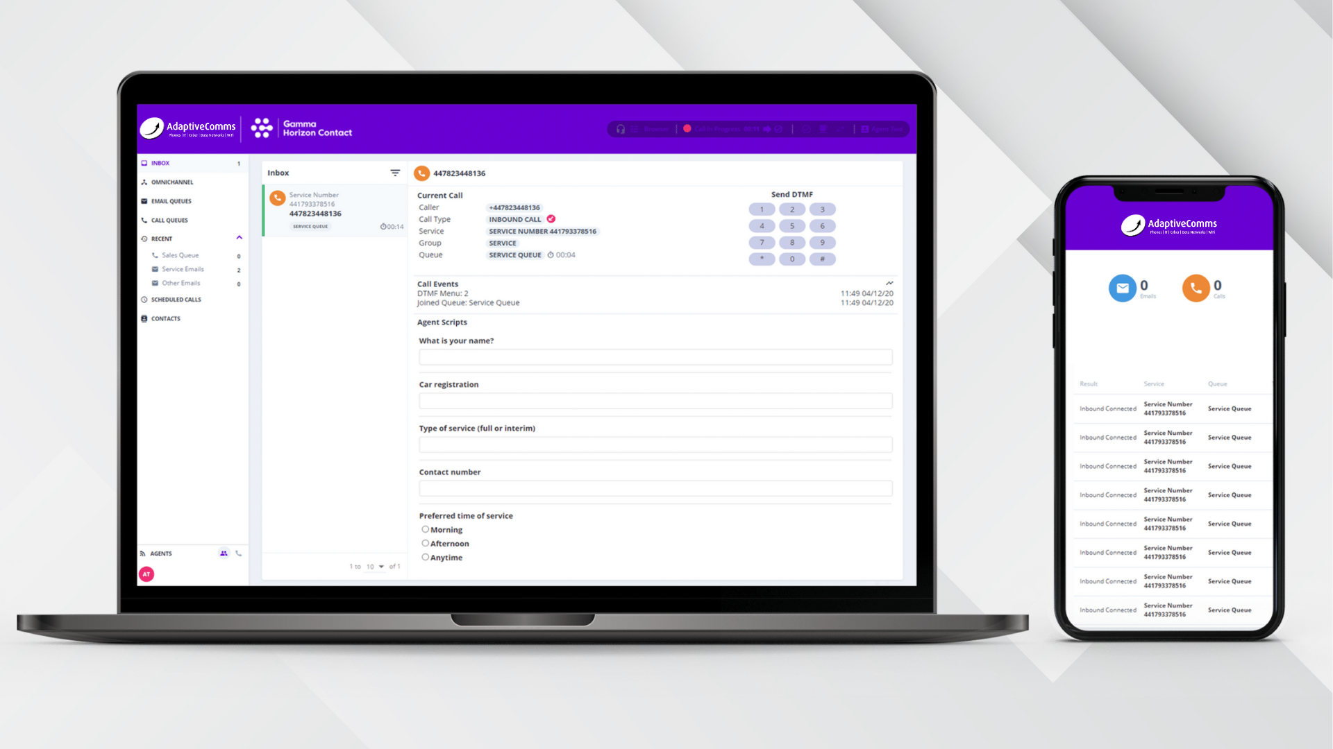 Laptop and Mobile Phone with Horizon Phone System