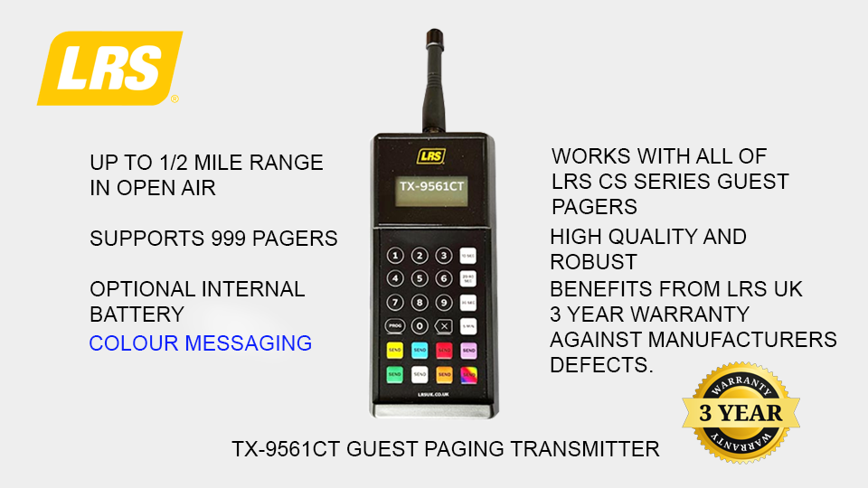 TX-9561CT colour messaging paging transmitter for guest pagers