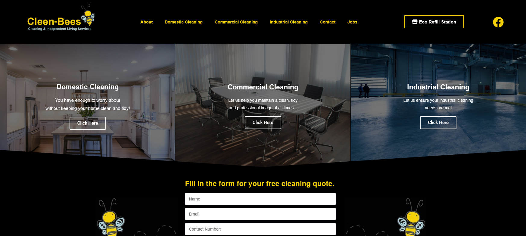 Cleen-Bees Ltd Website Screenshot 001