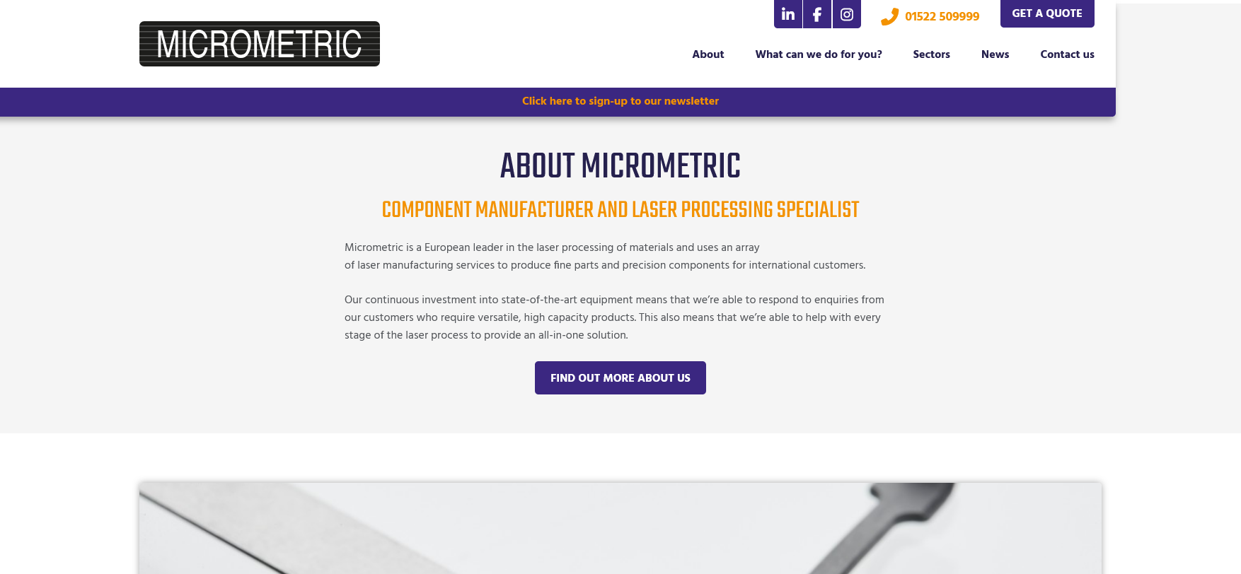 Micrometric Ltd Website Screenshot 001