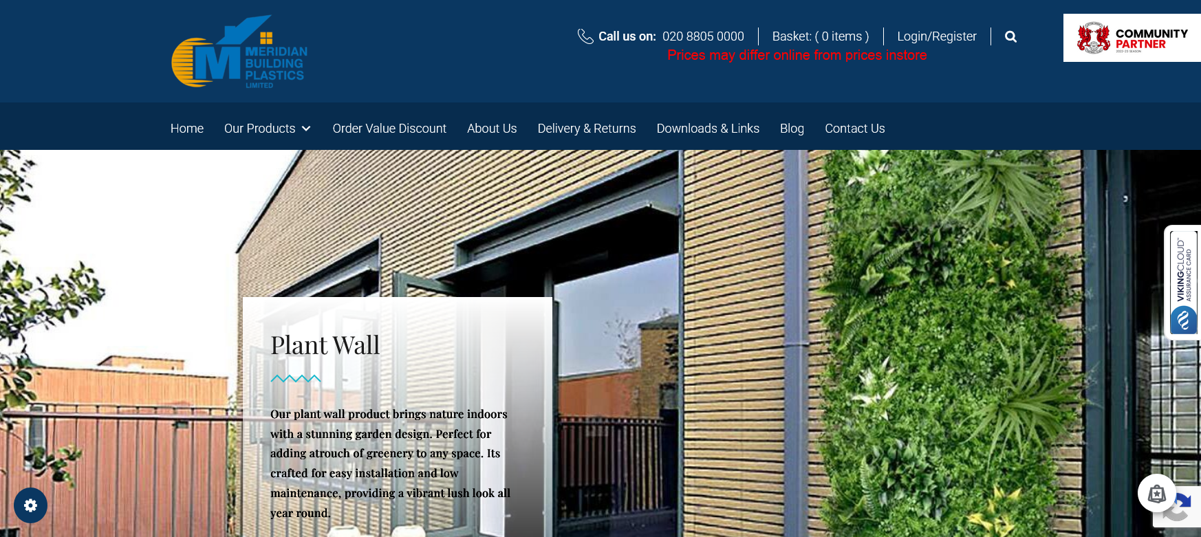 Meridian Building Plastics Ltd Website Screenshot 001