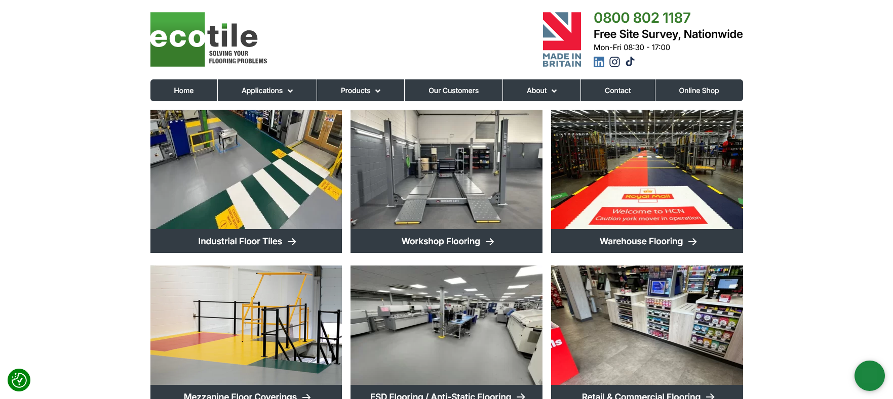 Ecotile Flooring Ltd Website Screenshot 001