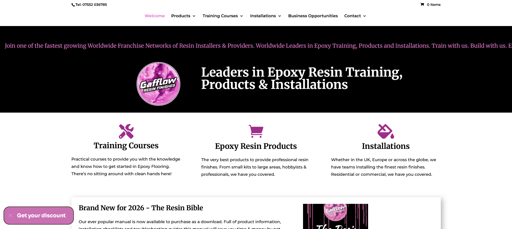 Gafflow Resin Finishes Website Screenshot 001