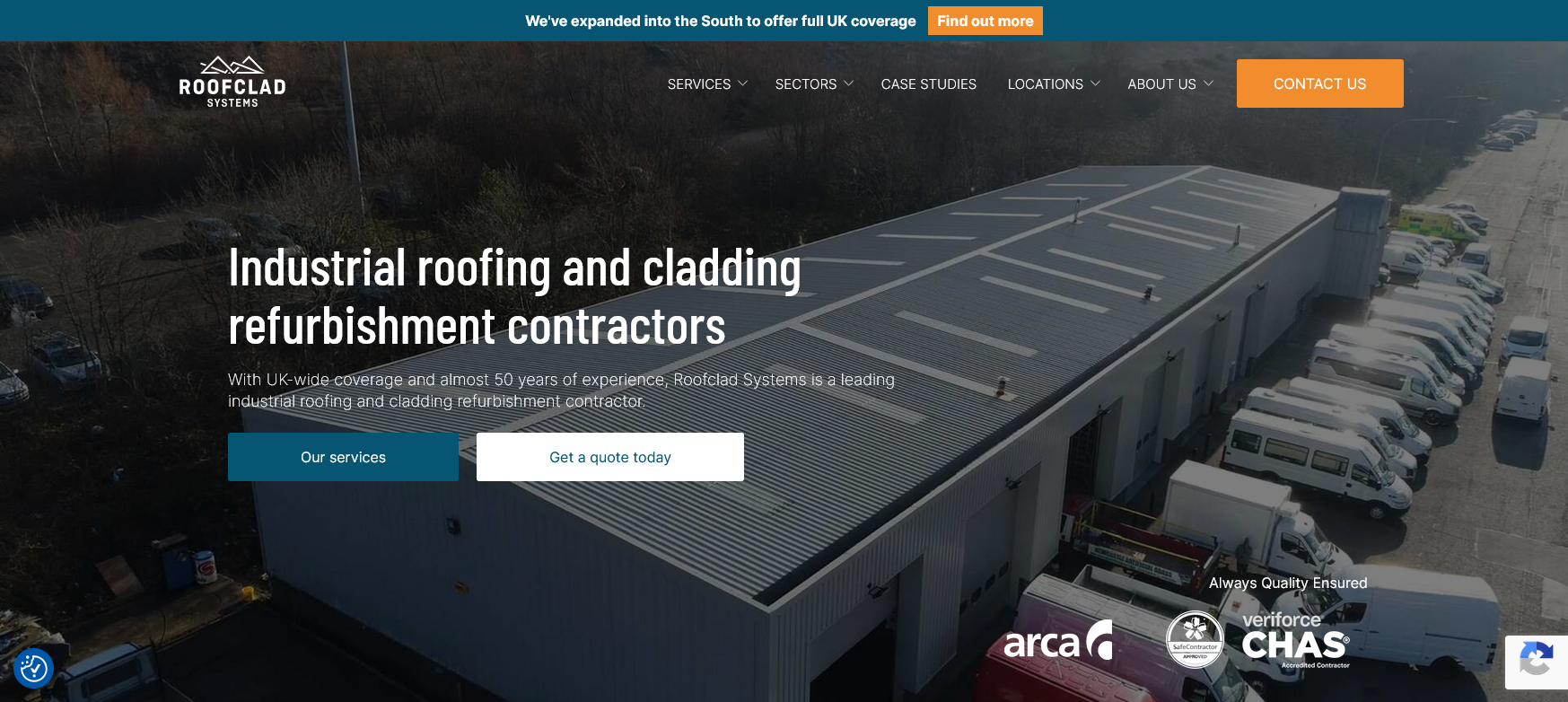 Roofclad Systems Website Screenshot 001