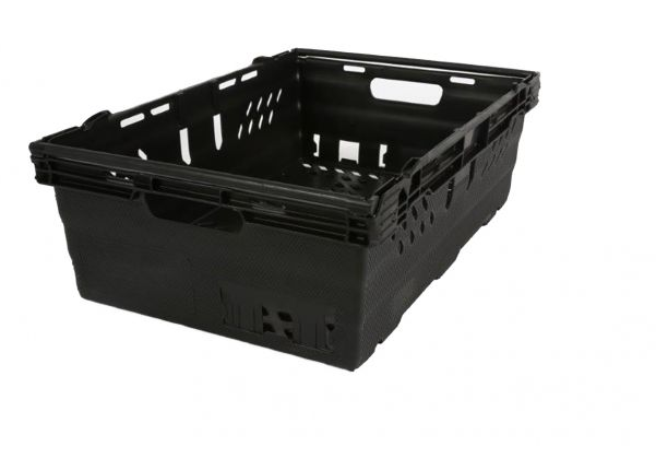 Recycled Maxinest Bale Arm Crate (Black, Perforated, 35L, 600 x 400 x 199mm) in Lancashire