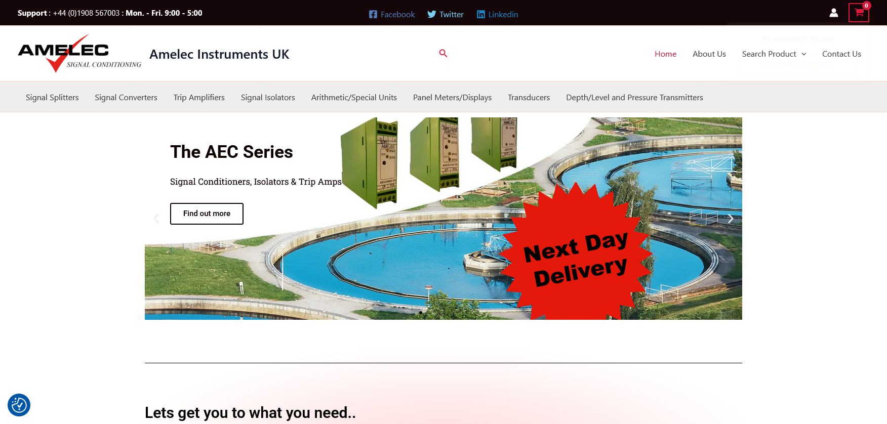 AMELEC Instruments Website Screenshot 001