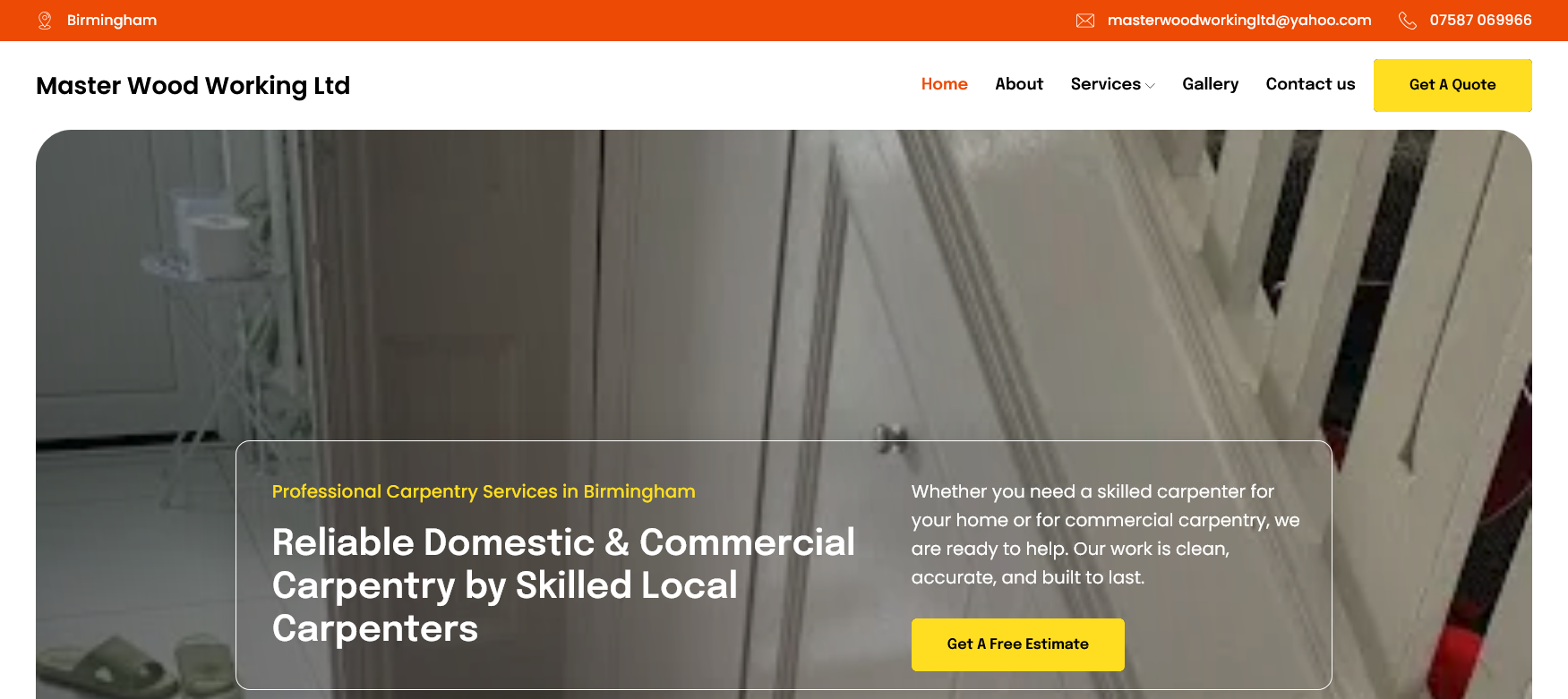 Master Wood Working Ltd Website Screenshot 001