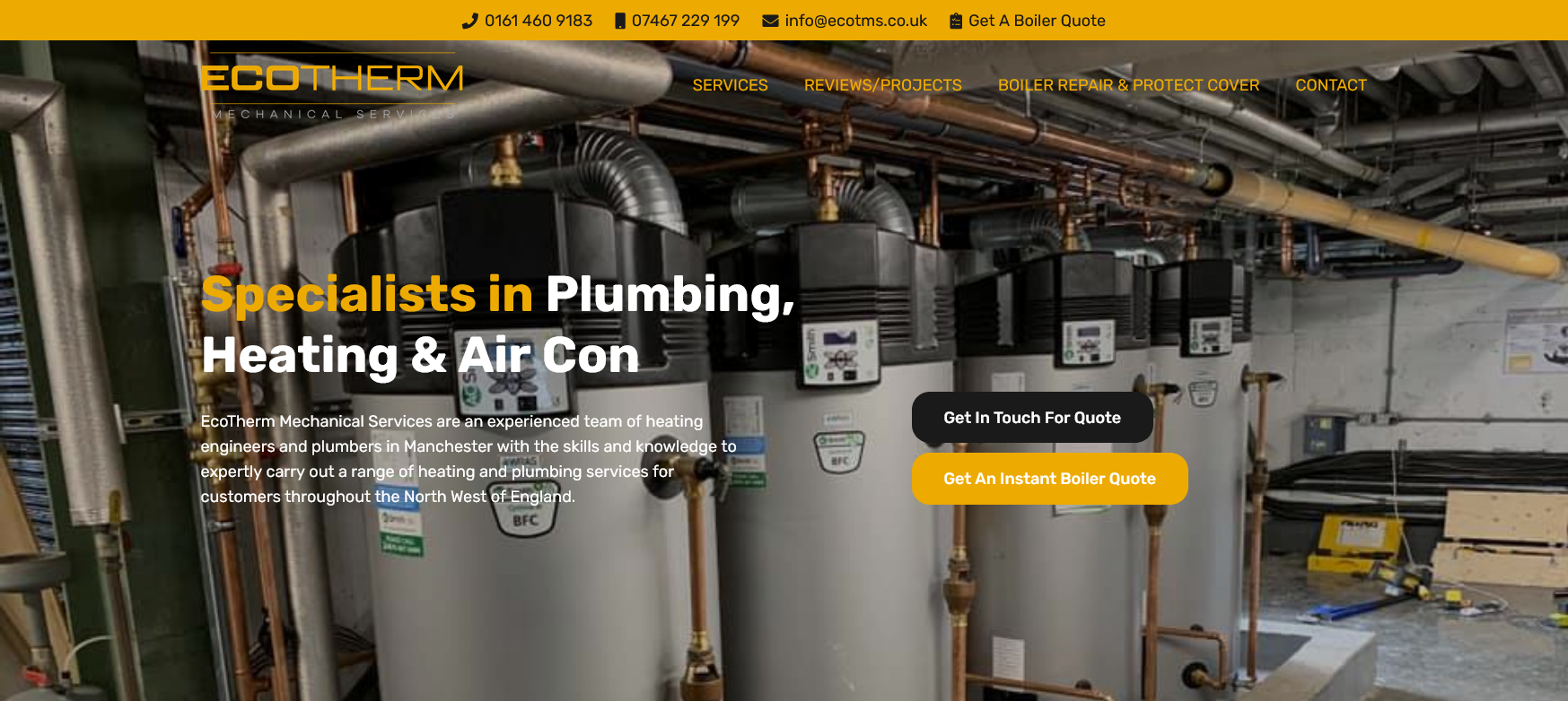 EcoTherm Mechanical Services Ltd Website Screenshot 001