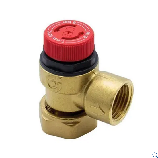Altecnic / Caleffi Pressure Relief Valve 3/4" Loose Nut Connection x 1/2" F 6 Bar - A311501CST
