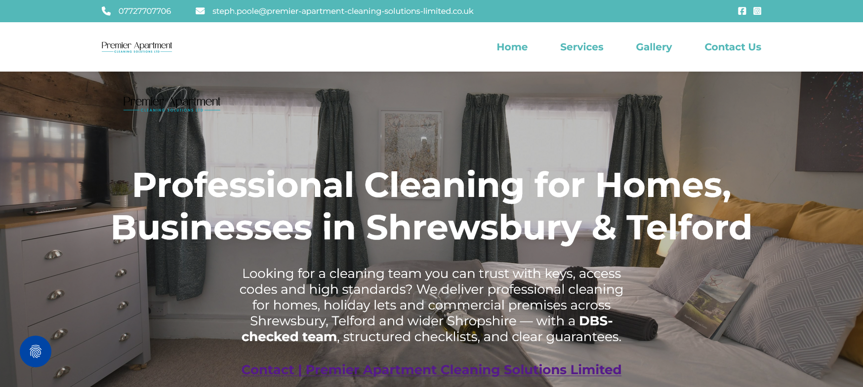 Premier Apartment Cleaning Solutions Ltd Website Screenshot 001