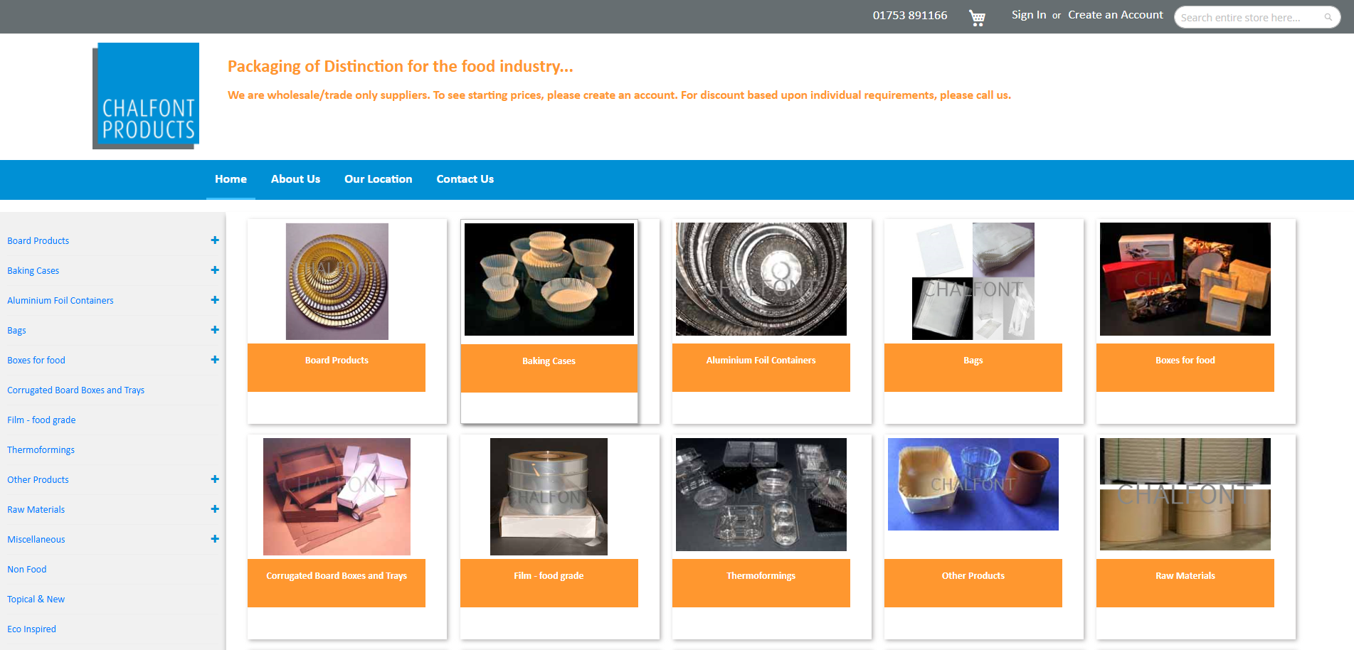 Chalfont Products Ltd website