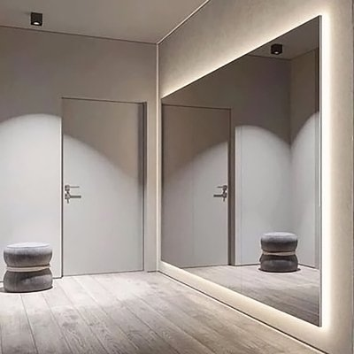 Backlit Glass Gym Mirrors