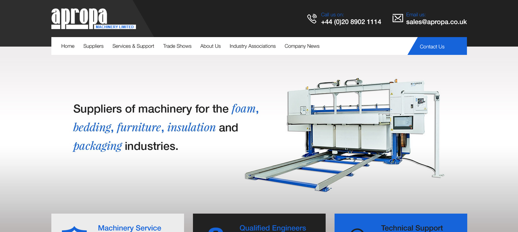 Apropa Machinery Ltd Website Screenshot 001