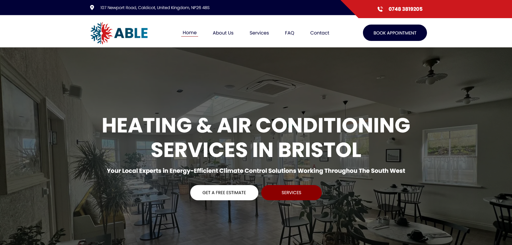 Able Air Conditioning Ltd Website Screenshot 001