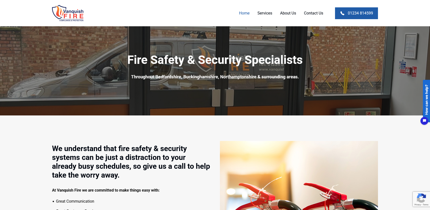 Vanquish Fire Ltd Website Screenshot 001