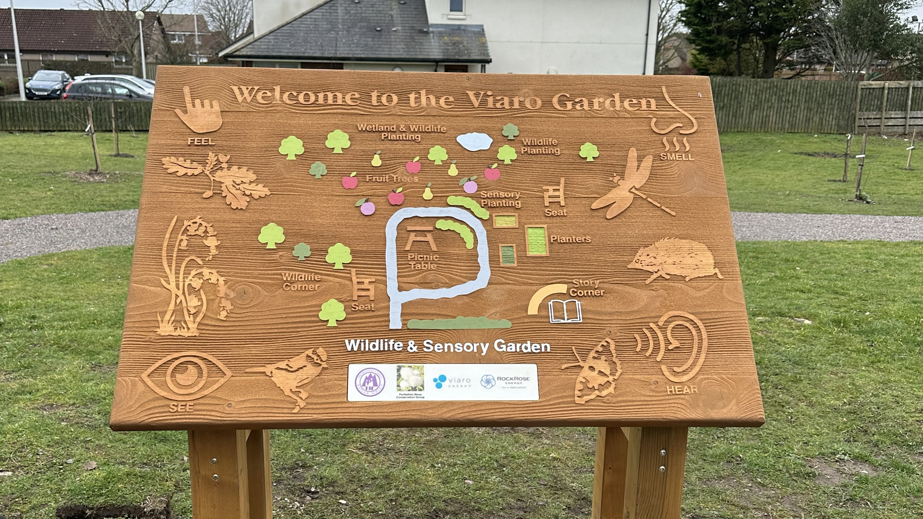 Tactile interpretation panel in timber with raised images of key features of interest & lettering.  Suitable for Equality Act obligations.