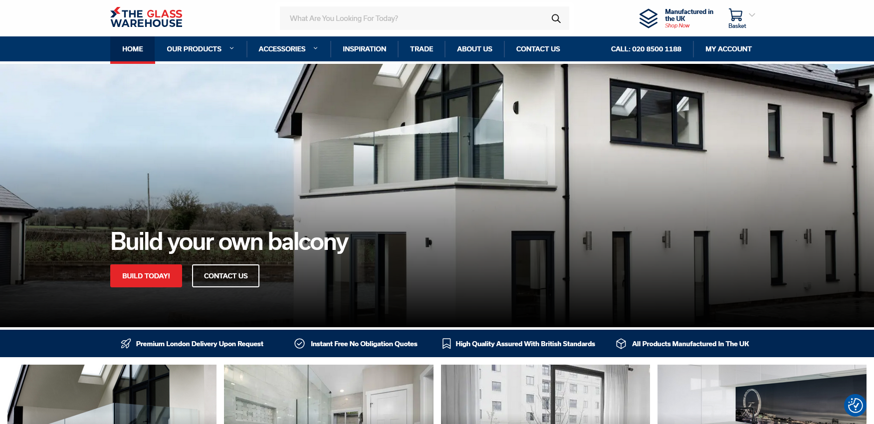The Glass Warehouse Website Screenshot 001