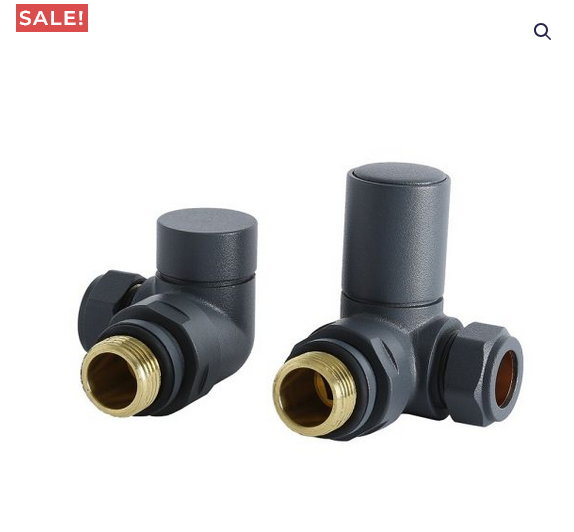 Modern Corner Radiator Valves (Anthracite) 1/2″ x 15mm