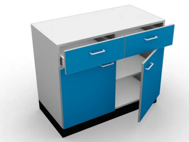 Double Free Standing 2 Door 2 Drawer Unit