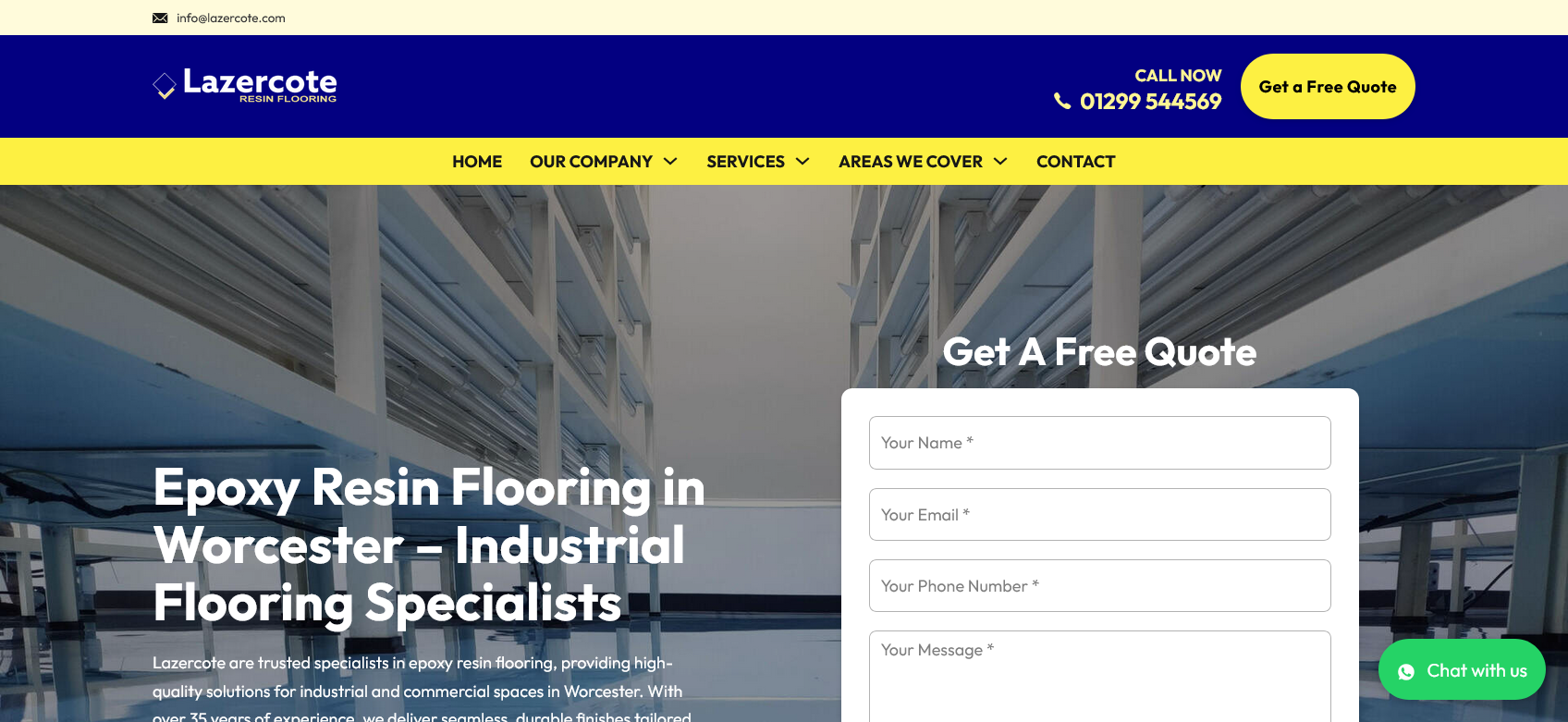 Lazercote Resin Flooring Website Screenshot 001