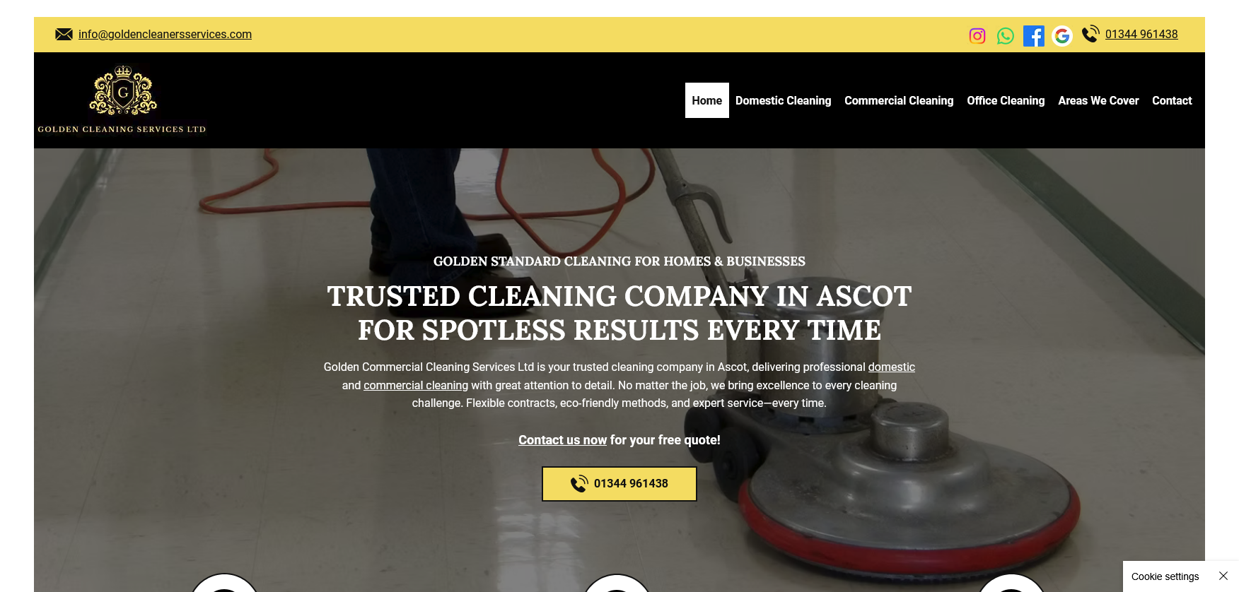 Golden Cleaning Services Ltd Website Screenshot 001
