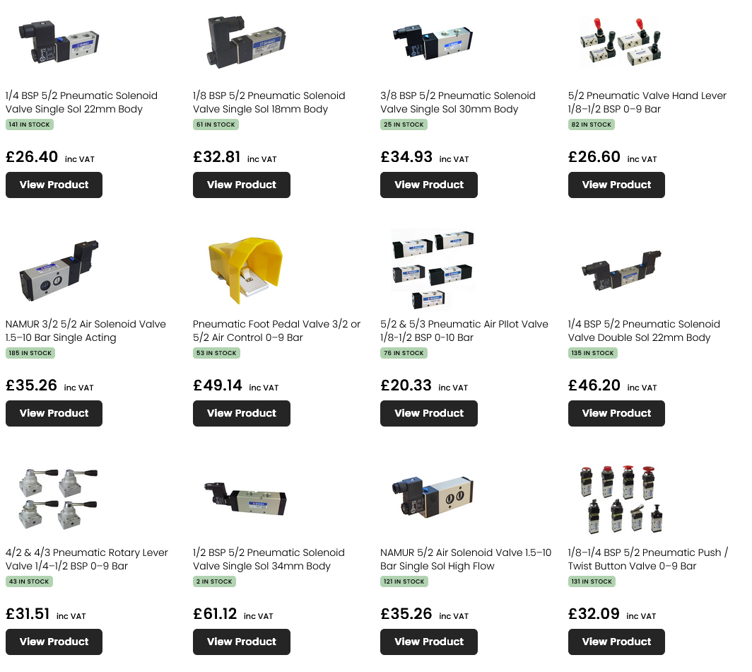 3/2 and 5/2 pneumatic valves from UK stock at Connexion Developments Ltd