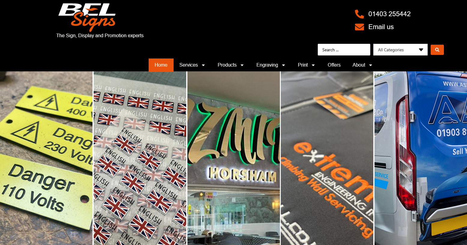 BEL Signs home page website