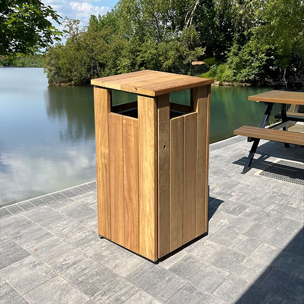 WTS/8 Iroko Wood Litter Bin