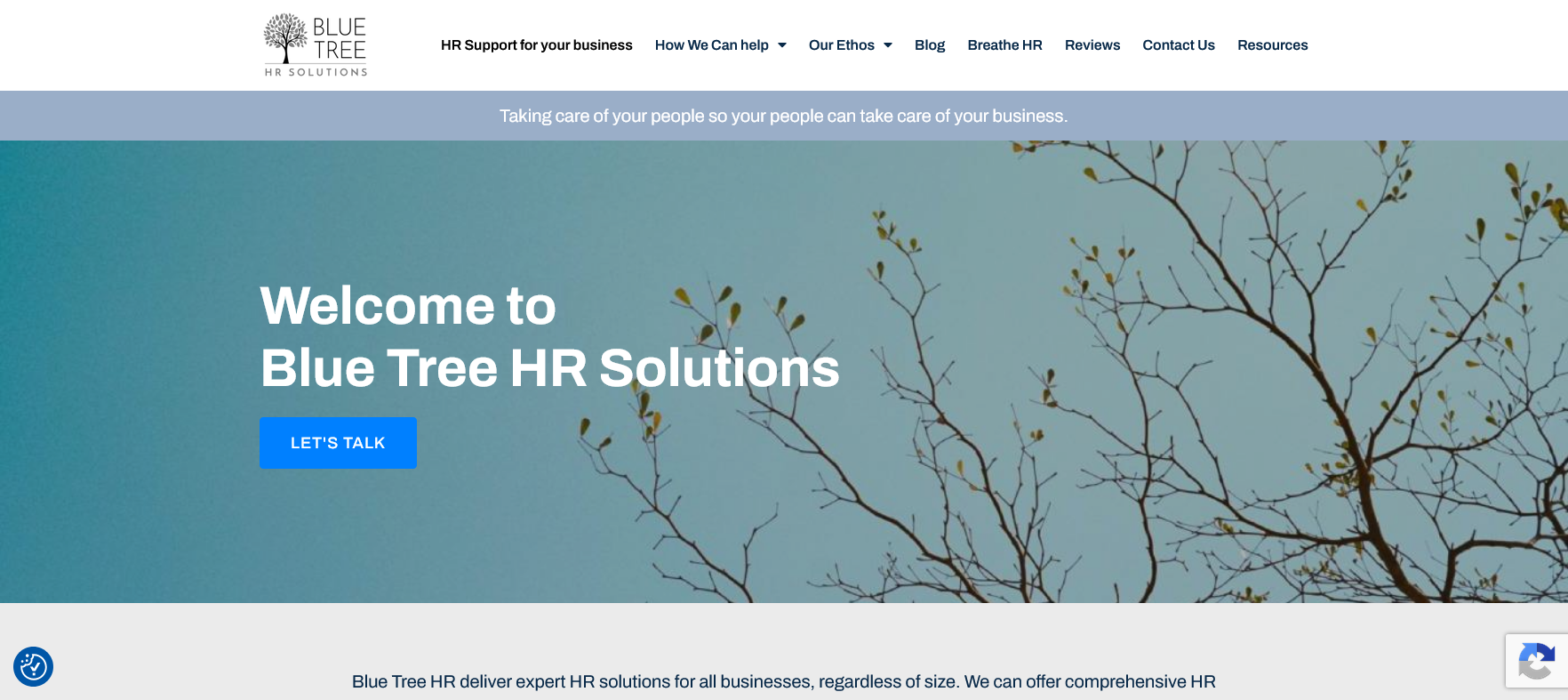Blue Tree HR Solutions Website Screenshot 001