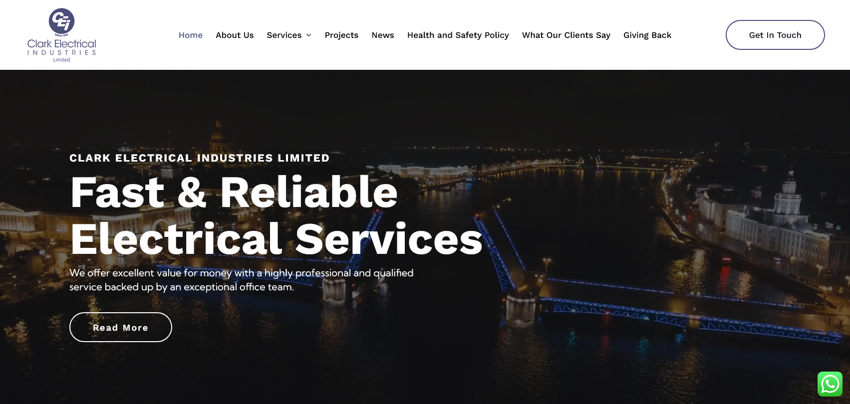Clark Electrical Website Screenshot 001