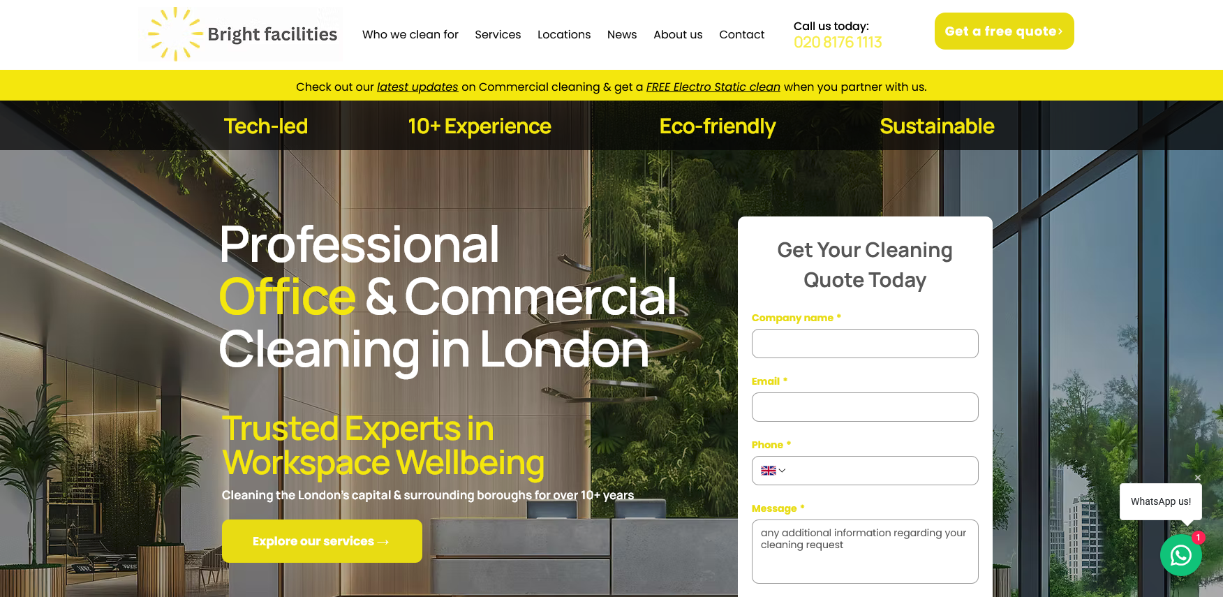 Bright Facilities Website Screenshot 001