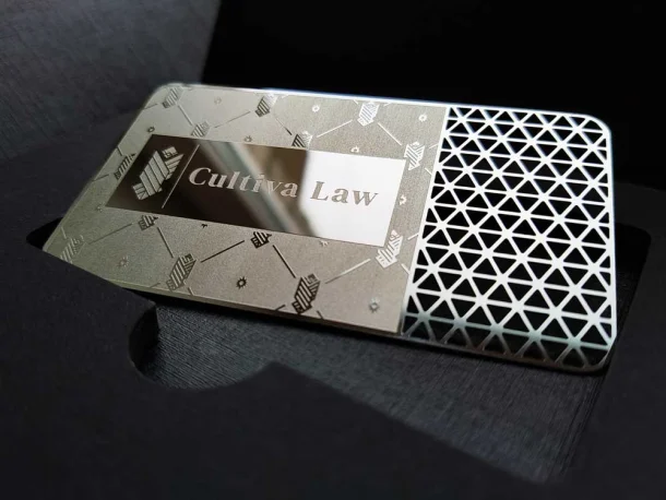Silver base luxury metal business cards