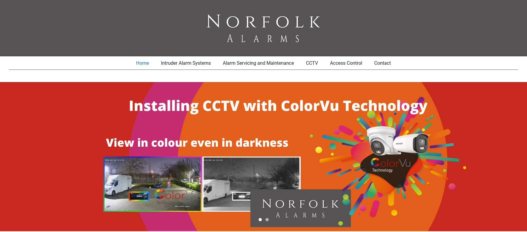 Norfolk Alarms Website Screenshot 001