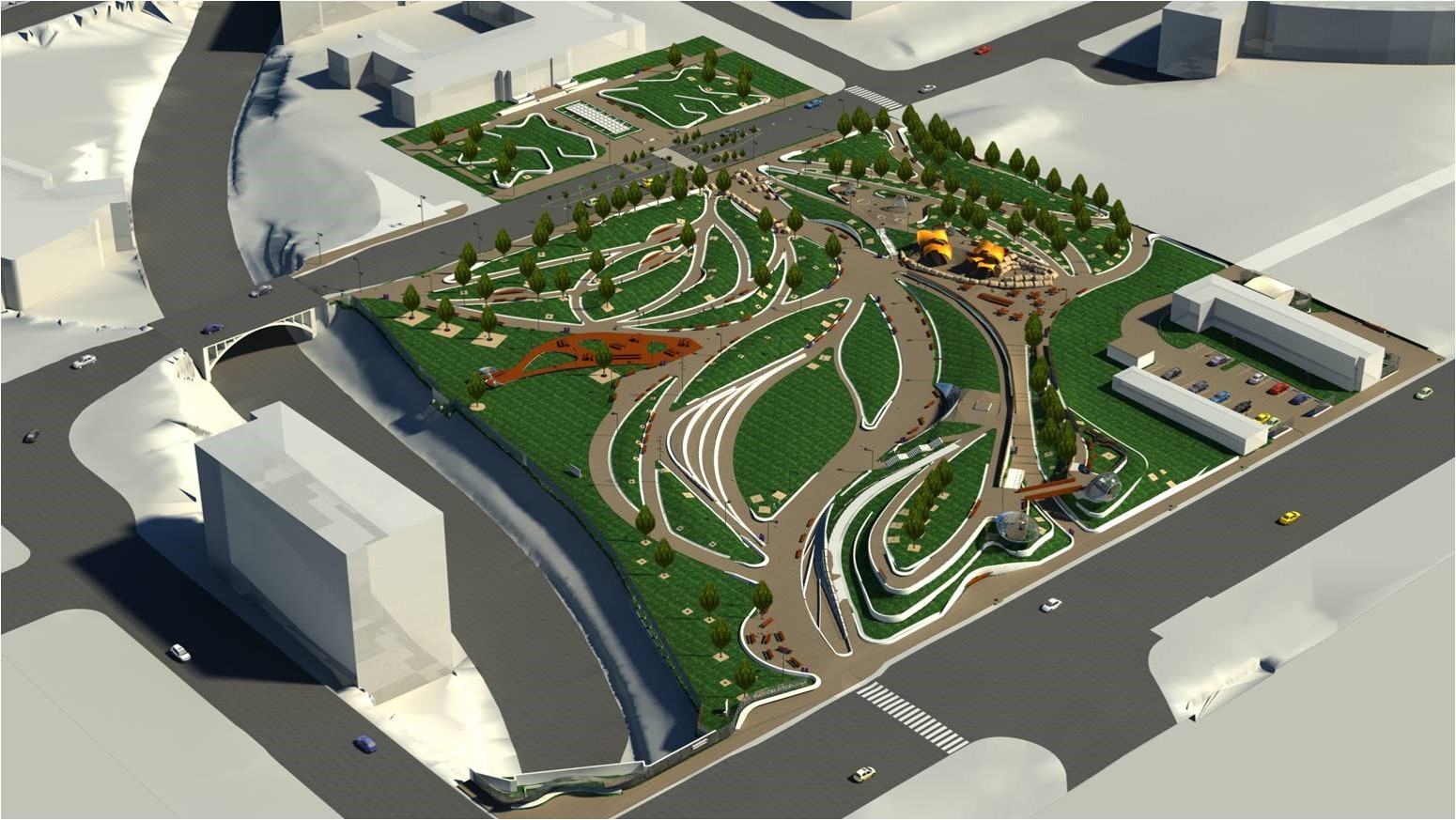 3D BIM modeling for public park