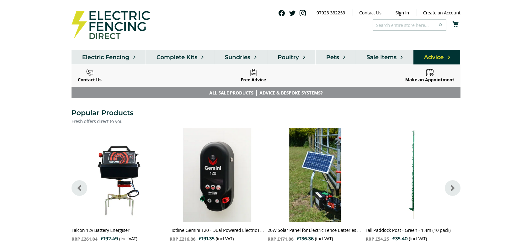 Electric Fencing Direct Website Screenshot 001