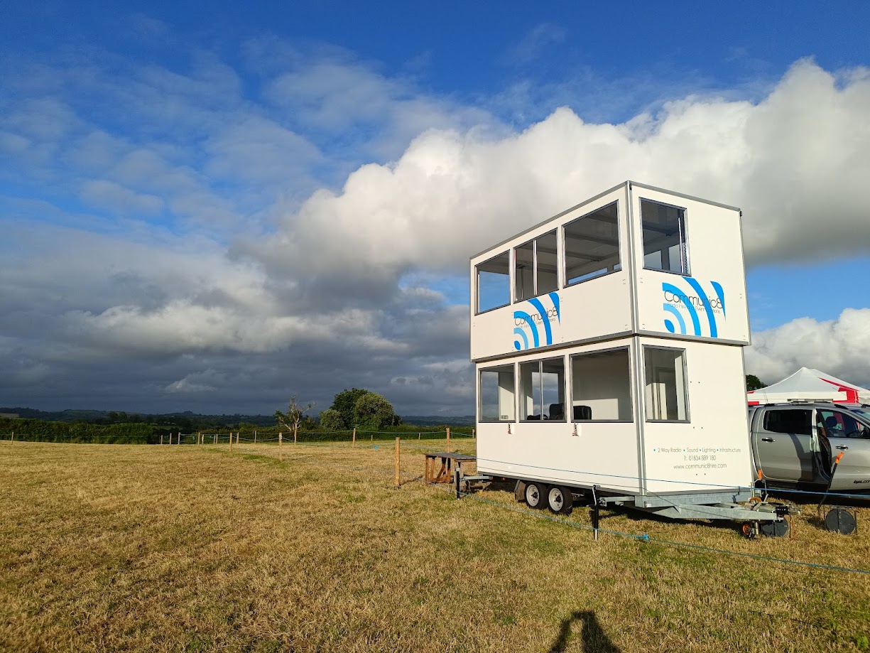 Event Commentary Trailer / Unit on site at an Agricultural Show in West Wales with Sound Equipment.