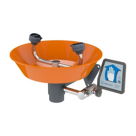 Watersaver Eyewash, Wall Mounted, Plastic Bowl