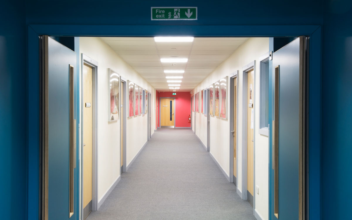 fire doors in a corridor